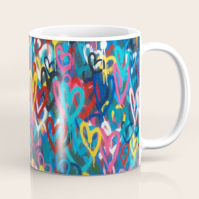 Graffiti Hearts Love (Color) Coffee Mug Gallery Image 1