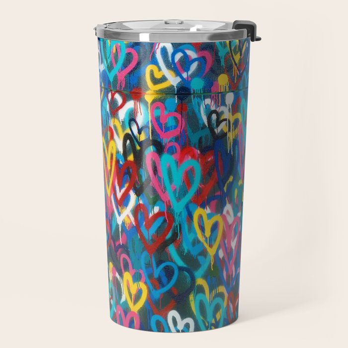 Graffiti Hearts Love (Color) Travel Mug Gallery Image 2