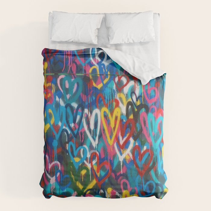 Graffiti Hearts Love (Color) Comforter Gallery Image 6