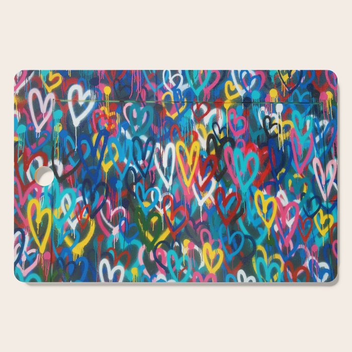 Graffiti Hearts Love (Color) Cutting Board Gallery Image 1