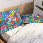 Graffiti Hearts Love (Color) Pillow Sham Gallery Image 2