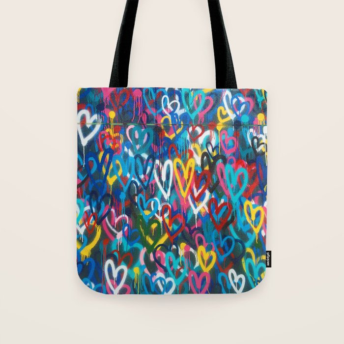 Graffiti Hearts Love (Color) Tote Bag Gallery Image 1