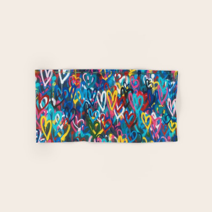 Graffiti Hearts Love (Color) Bath Towel Gallery Image 1