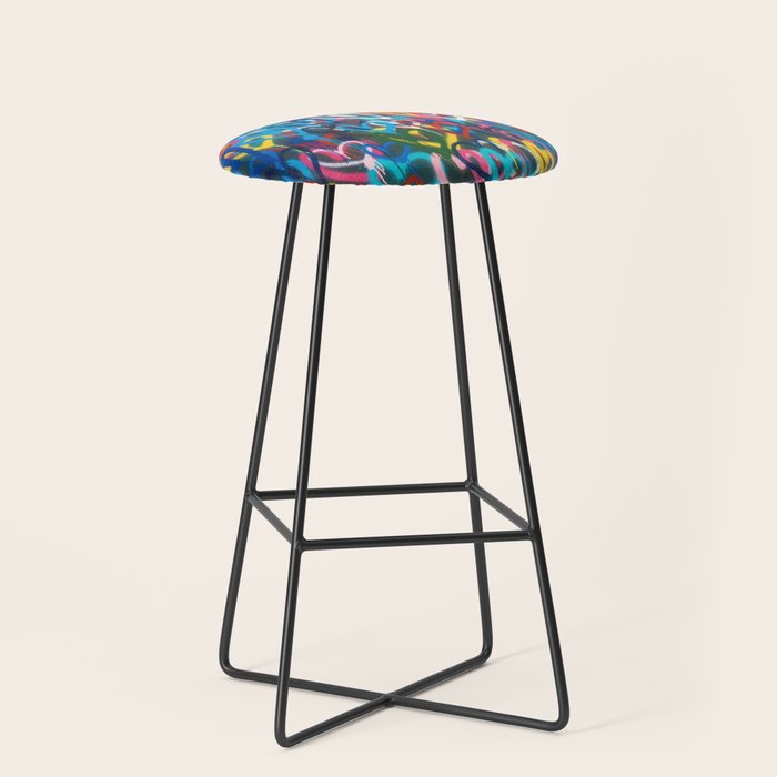 Graffiti Hearts Love (Color) Stool Gallery Image 1