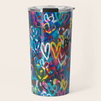 Graffiti Hearts Love (Color) Travel Mug Gallery Image 1