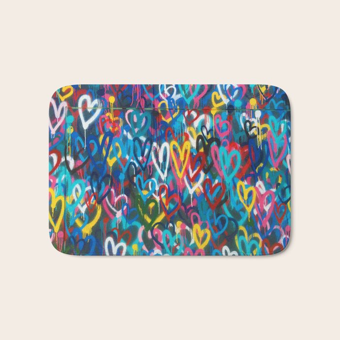 Graffiti Hearts Love (Color) Bath Mat Gallery Image 1