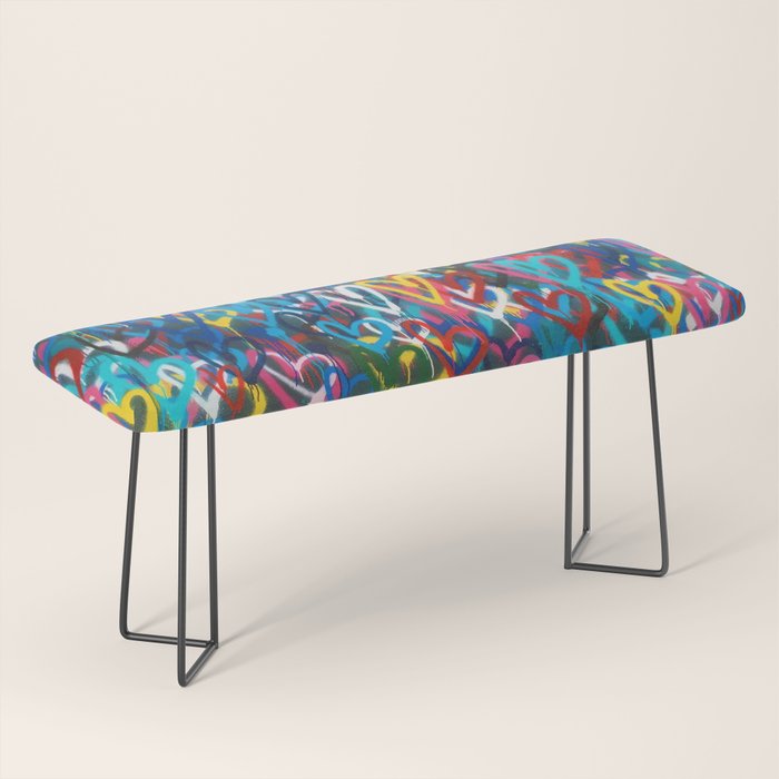 Graffiti Hearts Love (Color) Bench Gallery Image 1