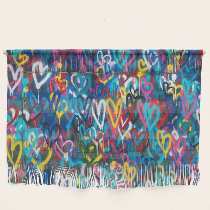Graffiti Hearts Love (Color) Wall Hanging Gallery Image 1