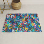 Graffiti Hearts Love (Color) Rug Gallery Image 1