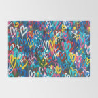 Graffiti Hearts Love (Color) Rug Gallery Image 2