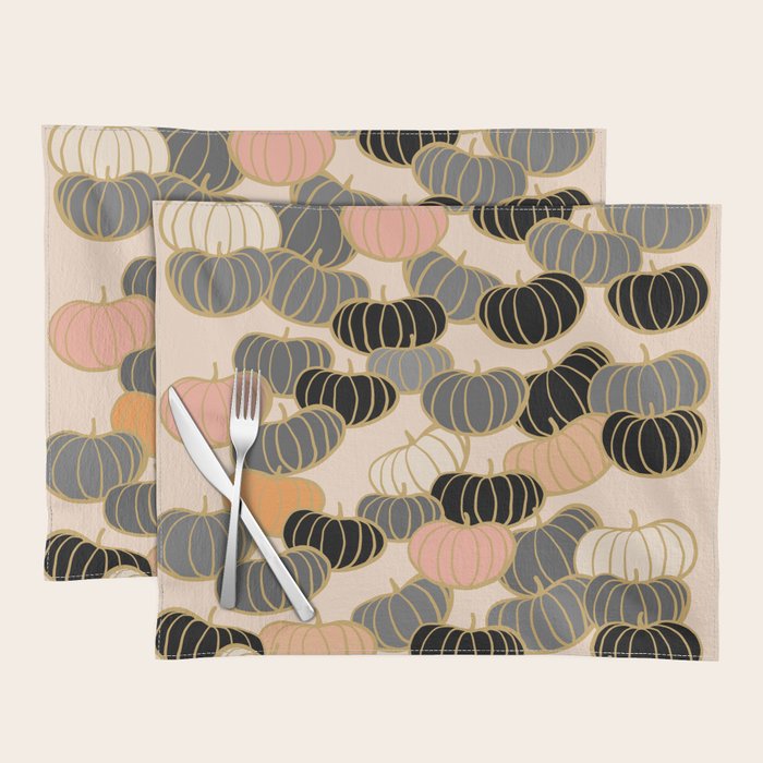 Retro Pumpkin Pattern 1 Placemat Gallery Image 1