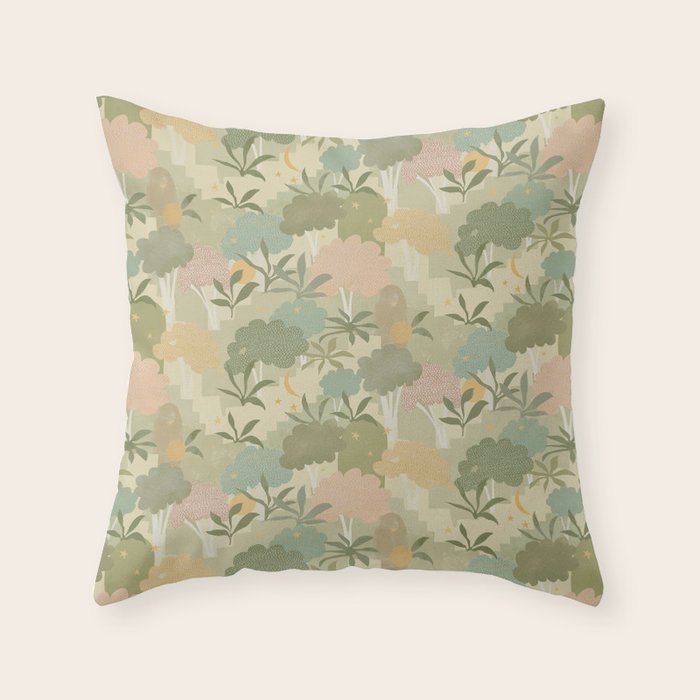 Bohemian Walk Green Throw Pillow Gallery Image 6