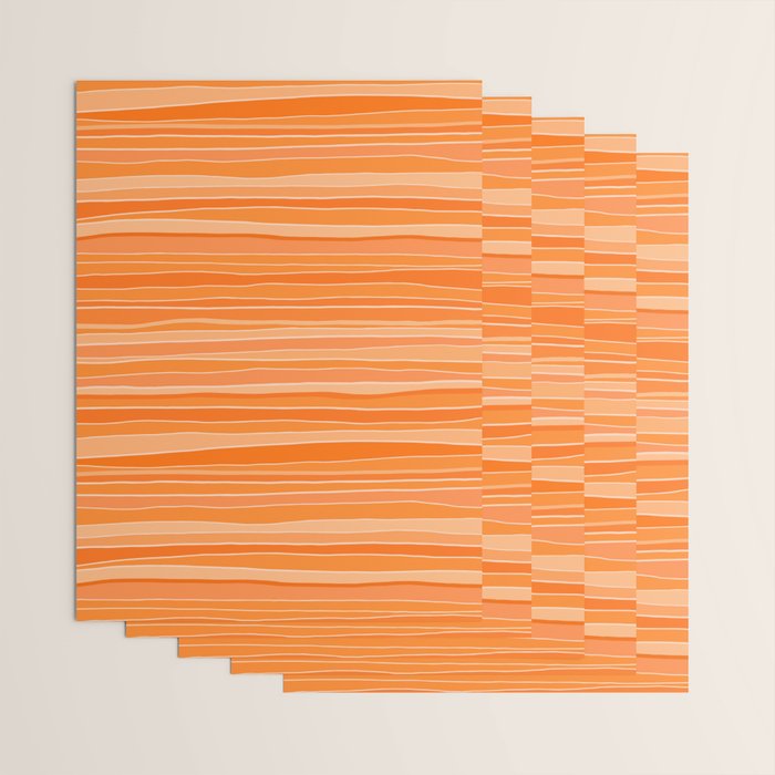 Retro Orange Stripes Wrapping Paper Gallery Image 3