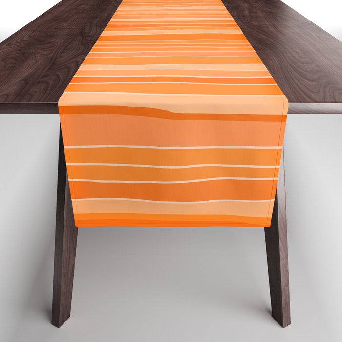 Retro Orange Stripes Table Runner Gallery Image 1