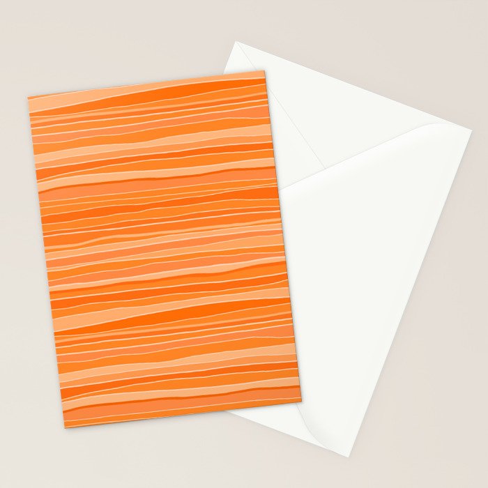 Retro Orange Stripes Stationery Card Gallery Image 2