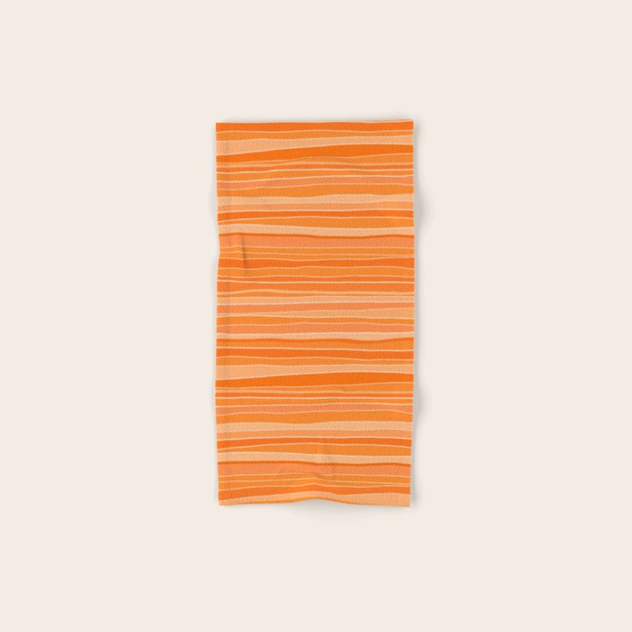 Retro Orange Stripes Bath Towel Gallery Image 1