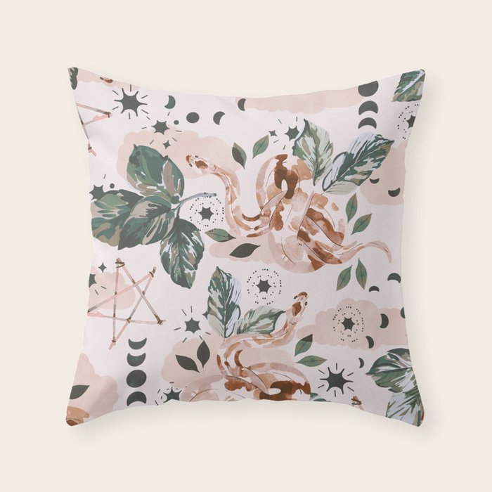 Celestial Snakescape W Throw Pillow Gallery Image 1