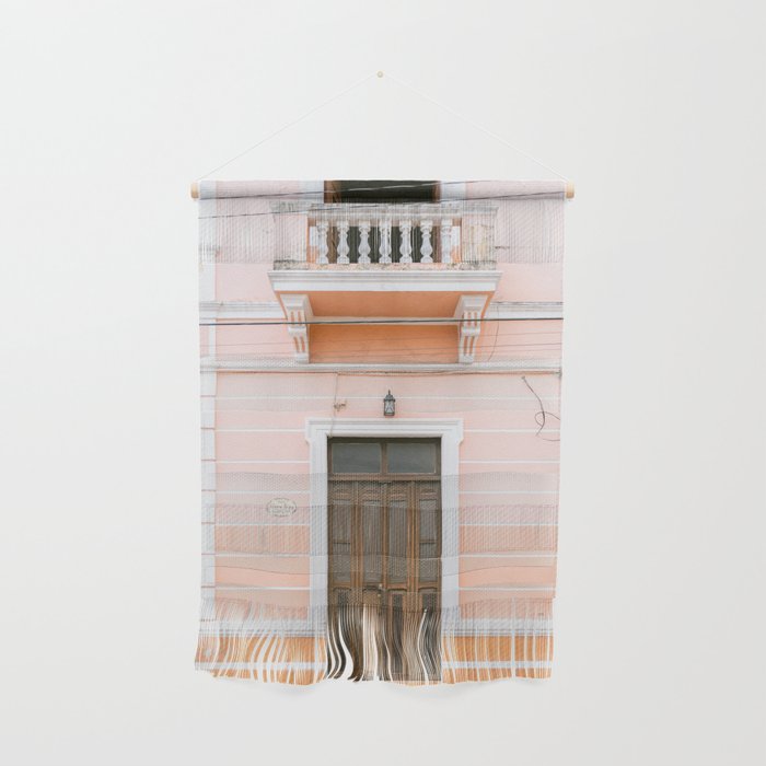 The Merida door | Mexico travel photography | Pastel wanderlust Wall Hanging Gallery Image 1