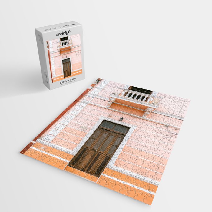 The Merida door | Mexico travel photography | Pastel wanderlust Jigsaw Puzzle Gallery Image 2