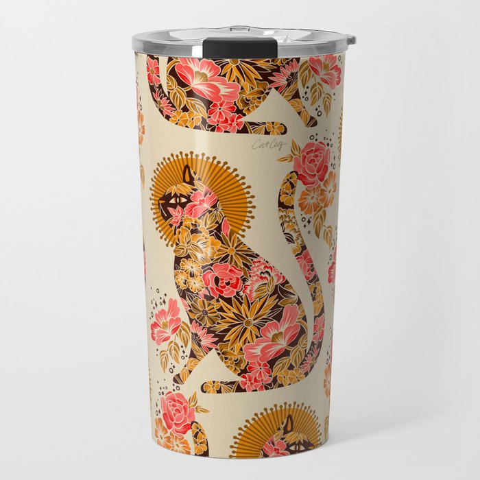 Porcelain Cat - 70s Palette Travel Mug Gallery Image 1