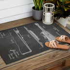 Acoustic Guitar Patent - Guitar Player Music Lover Art - Black Chalkboard Outdoor Rug Gallery Image 2