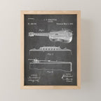 Acoustic Guitar Patent - Guitar Player Music Lover Art - Black Chalkboard Mini Art Print Gallery Image 1