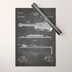 Acoustic Guitar Patent - Guitar Player Music Lover Art - Black Chalkboard Wrapping Paper Gallery Image 1