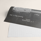 Acoustic Guitar Patent - Guitar Player Music Lover Art - Black Chalkboard Wrapping Paper Gallery Image 2