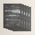 Acoustic Guitar Patent - Guitar Player Music Lover Art - Black Chalkboard Wrapping Paper Gallery Image 3