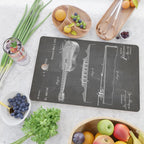 Acoustic Guitar Patent - Guitar Player Music Lover Art - Black Chalkboard Cutting Board Gallery Image 2