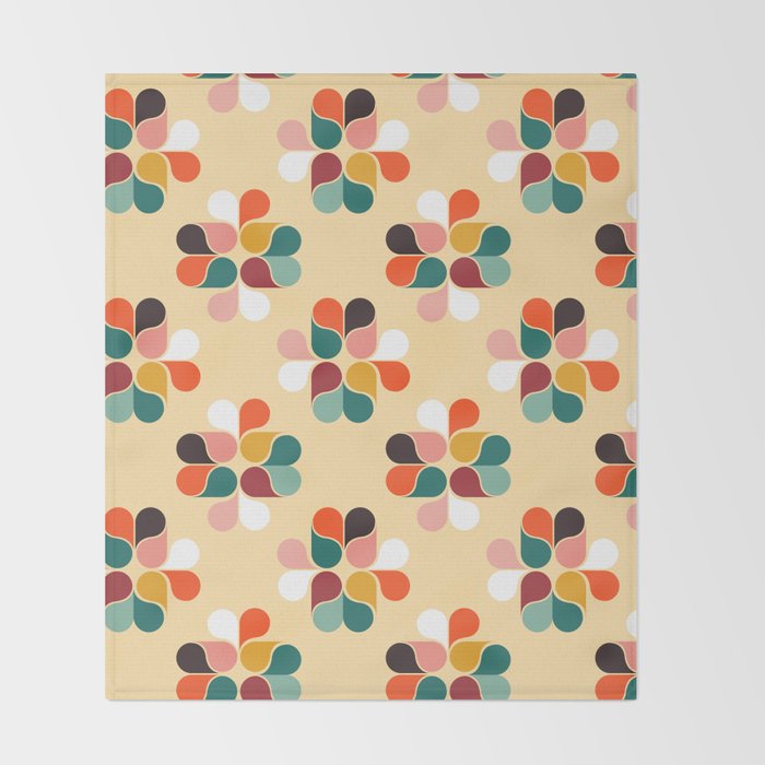 Retro geometry pattern no2 Throw Blanket Gallery Image 2