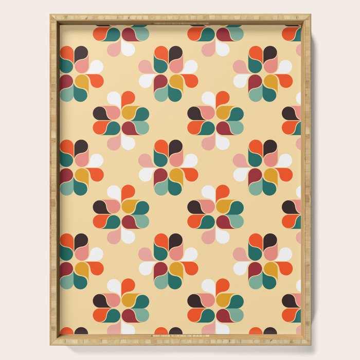 Retro geometry pattern no2 Serving Tray Gallery Image 1