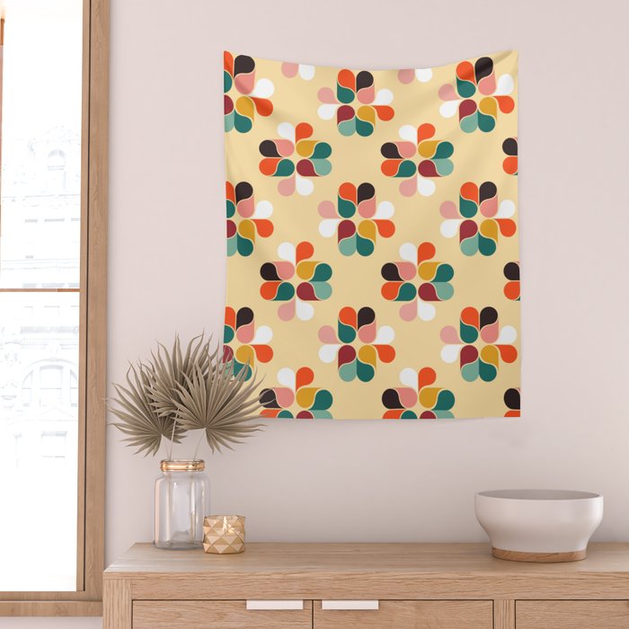 Retro geometry pattern no2 Wall Tapestry Gallery Image 2