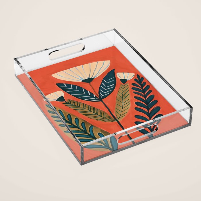 Folk Botanical Bloom Acrylic Tray Gallery Image 1