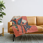 Folk Botanical Bloom Throw Blanket Gallery Image 1
