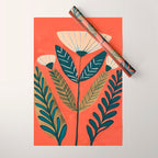 Folk Botanical Bloom Wrapping Paper Gallery Image 1