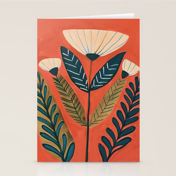 Folk Botanical Bloom Stationery Card Gallery Image 1