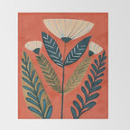 Folk Botanical Bloom Throw Blanket Gallery Image 2
