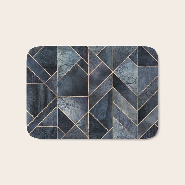 Abstract Nature - Dark Blue Bath Mat Gallery Image 1