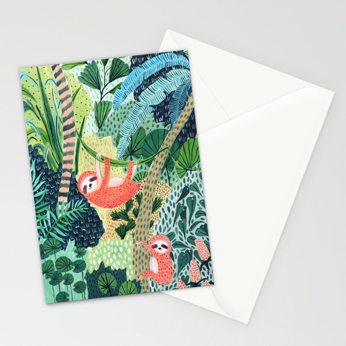 Jungle Sloth Family Stationery Card Gallery Image 2