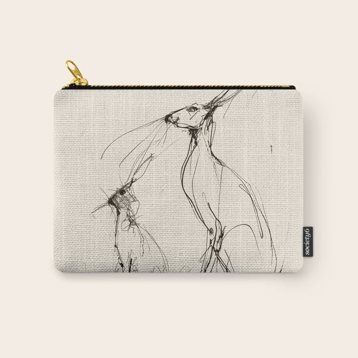 Hare Pair Carry All Pouch Gallery Image 1