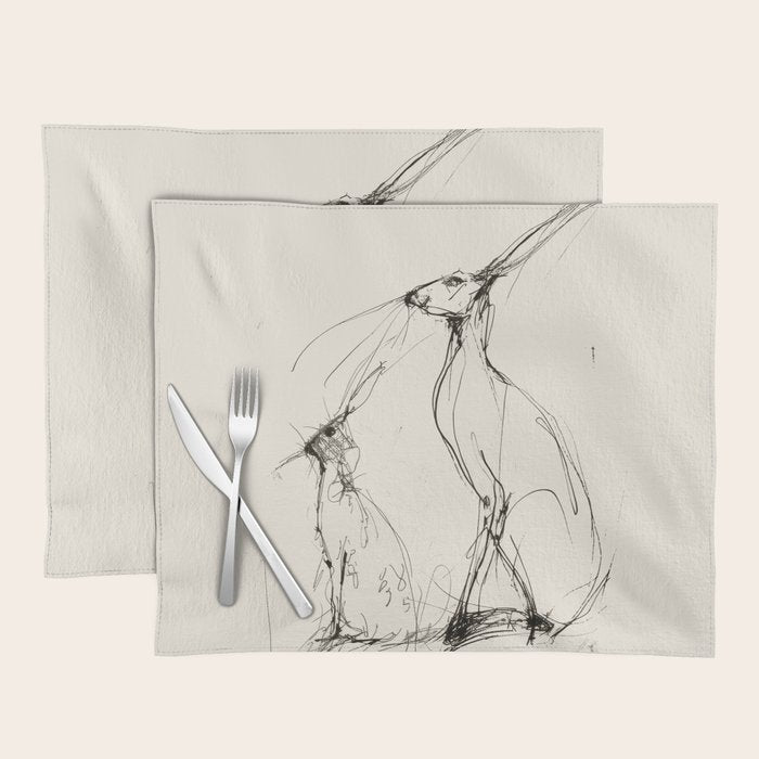 Hare Pair Placemat Gallery Image 1