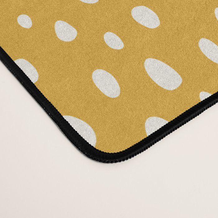 Yellow Polka Dot Spotted Pattern Abstract Print Dots Desk Mat Gallery Image 4