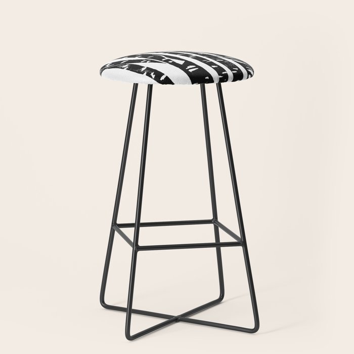Woodcut Birches Black Stool Gallery Image 1