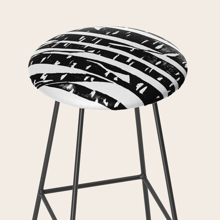 Woodcut Birches Black Stool Gallery Image 2
