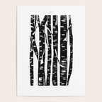 Woodcut Birches Black Poster Gallery Image 4