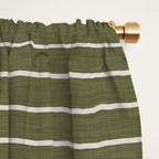 Cozy Stripes In Olive Green Window Curtain Gallery Image 2