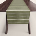 Cozy Stripes In Olive Green Table Runner Gallery Image 1