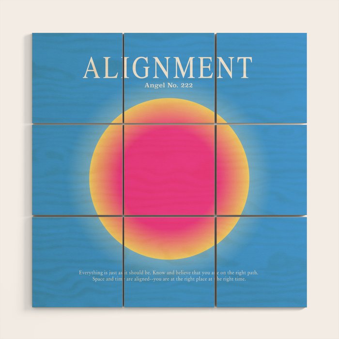 Gradient Angel Numbers: Angel Number 222 - Alignment  Wood Wall Art Gallery Image 1