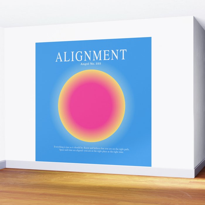 Gradient Angel Numbers: Angel Number 222 - Alignment  Wall Mural Gallery Image 2
